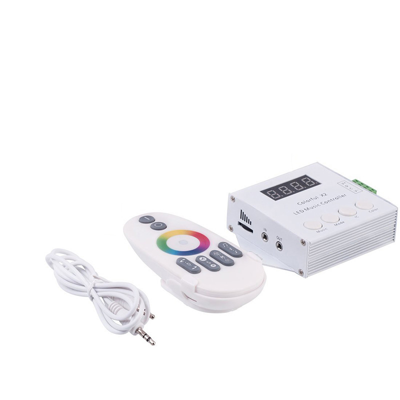 DC5/12/24V, X2 Dream Color LED Music Controller, Built-in Multi Progams With Wireless RF Touch Remote Audio interface For Addressable LED Strips DC5/12/24V, X2 Dream Color LED Music Controller, Built-in Multi Progams With Wireless RF Touch Remote Audio interface For Addressable LED Strips